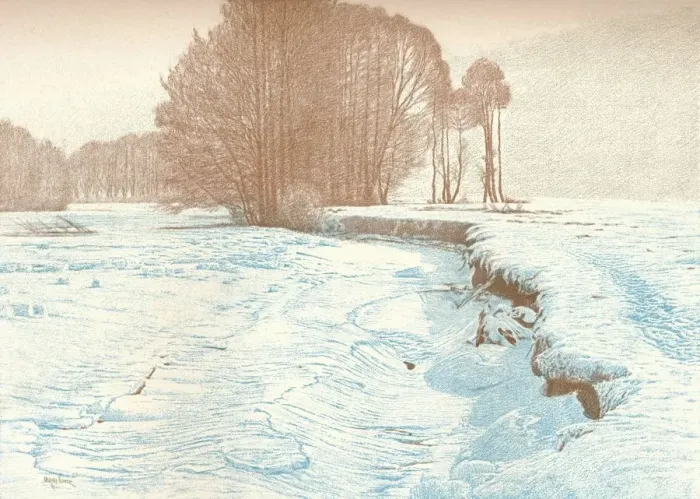 Framed Print : Winter on the Banks of the Garam, 1909. Artist: Viktor Matirko Framed Print : Winter on the Banks of the Garam, 1909. Artist: Viktor Matirko