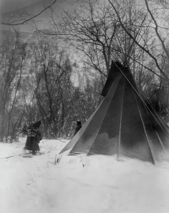 Framed Print : When winter comes, c1908. Creator: Edward Sheriff Curtis Framed Print : When winter comes, c1908. Creator: Edward Sheriff Curtis
