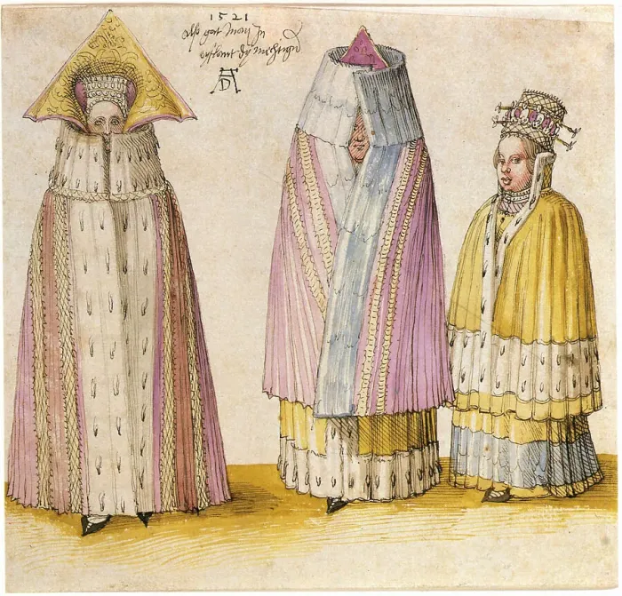 Framed Print : Winter dress of three ladies from Livonia, 1521. Creator: Dürer, Albrecht (1471-1528) Framed Print : Winter dress of three ladies from Livonia, 1521. Creator: Dürer, Albrecht (1471-1528)