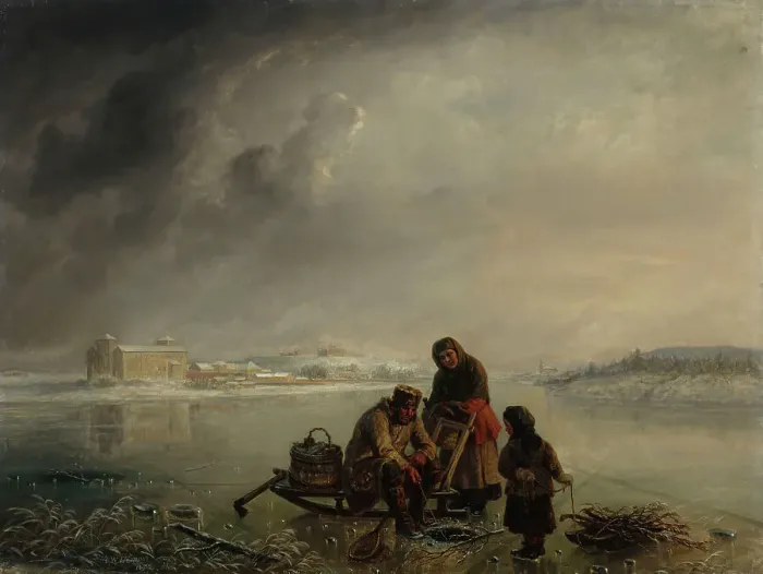 Framed Print : Winter Fishing in Front of Turku, 1872. Creator: Robert Wilhelm Ekman Framed Print : Winter Fishing in Front of Turku, 1872. Creator: Robert Wilhelm Ekman