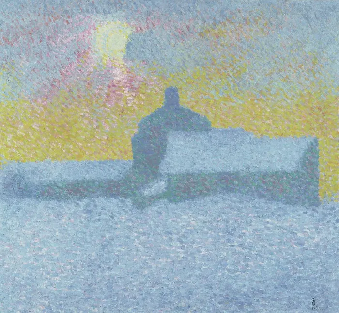 Framed Print : Winter Fog (Winter in Maloja). Artist: Giacometti, Giovanni (1868-1933) Framed Print : Winter Fog (Winter in Maloja). Artist: Giacometti, Giovanni (1868-1933)