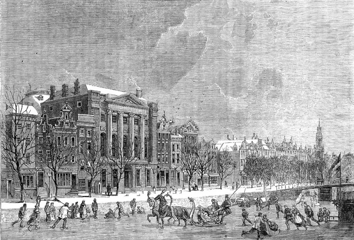 Framed Print : Winter in Holland: the Emperor's Canal, Amsterdam, 1864. Creator: Unknown Framed Print : Winter in Holland: the Emperor's Canal, Amsterdam, 1864. Creator: Unknown
