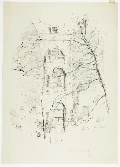 Framed Print : Winter, A House in Green Park, 1890-94. Creator: Theodore Roussel Framed Print : Winter, A House in Green Park, 1890-94. Creator: Theodore Roussel