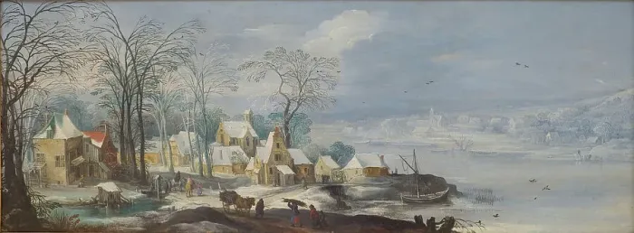 Framed Print : Winter Landscape, 1597-1625. Creators: Joos de Momper, the younger, Jan Brueghel the Elder Framed Print : Winter Landscape, 1597-1625. Creators: Joos de Momper, the younger, Jan Brueghel the Elder