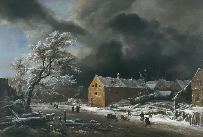 Framed Print : Winter Landscape, 1670. Creator: Jacob van Ruisdael Framed Print : Winter Landscape, 1670. Creator: Jacob van Ruisdael