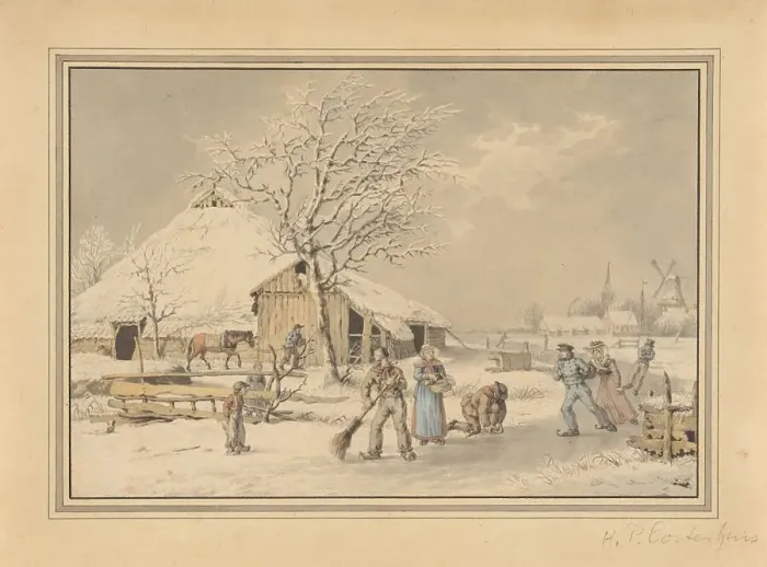 Framed Print : Winter landscape, 1794-1854. Creator: Haatje Peters Oosterhuts Framed Print : Winter landscape, 1794-1854. Creator: Haatje Peters Oosterhuts