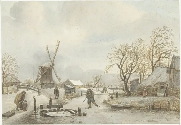 Framed Print : Winter landscape, 1815. Creator: Gerrit Lamberts Framed Print : Winter landscape, 1815. Creator: Gerrit Lamberts