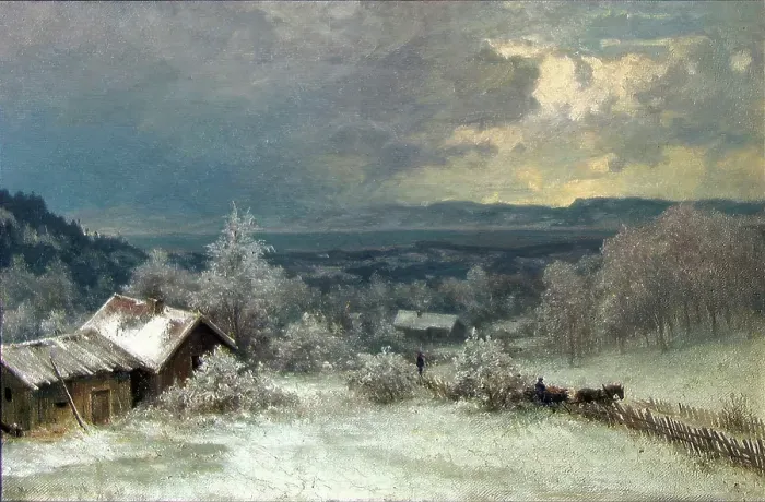 Framed Print : Winter Landscape, 1869. Creator: Morten Muller Framed Print : Winter Landscape, 1869. Creator: Morten Muller
