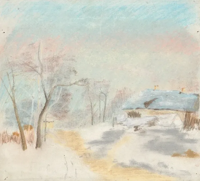 Framed Print : Winter landscape, 1875 / 1885. Creator: Ladislav Mednyanszky Framed Print : Winter landscape, 1875 / 1885. Creator: Ladislav Mednyanszky