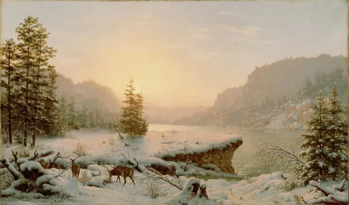 Framed Print : Winter Landscape, 1878. Creator: Mortimer L Smith Framed Print : Winter Landscape, 1878. Creator: Mortimer L Smith