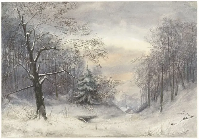Framed Print : Winter landscape, 1888. Creator: Jan Daniel Cornelis Carel Willem Framed Print : Winter landscape, 1888. Creator: Jan Daniel Cornelis Carel Willem