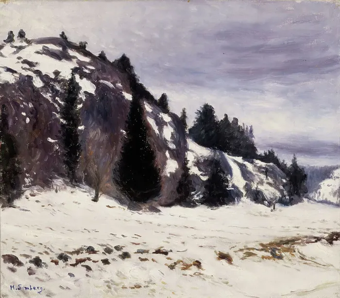 Framed Print : Winter Landscape, 1890-1893. Creator: Hugo Simberg Framed Print : Winter Landscape, 1890-1893. Creator: Hugo Simberg