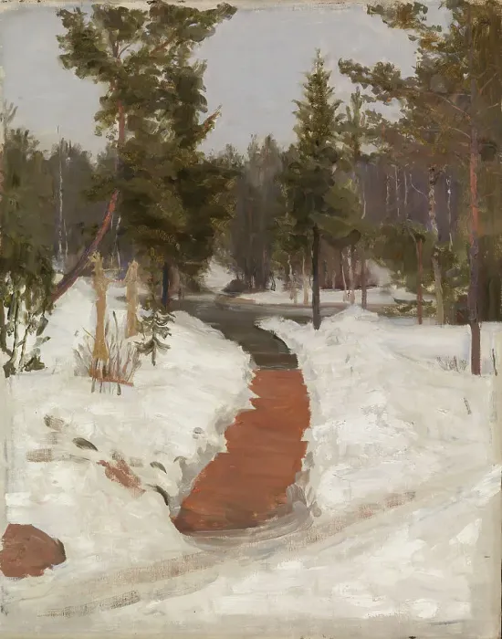 Framed Print : Winter Landscape, 1903. Creator: Il'ya Repin Framed Print : Winter Landscape, 1903. Creator: Il'ya Repin