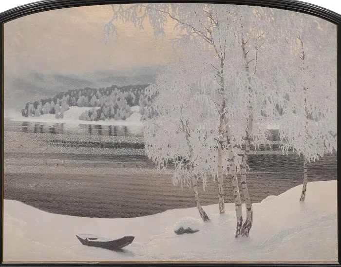 Framed Print : Winter Landscape, 1908. Creator: Fjaestad, Gustaf (1868-1948) Framed Print : Winter Landscape, 1908. Creator: Fjaestad, Gustaf (1868-1948)