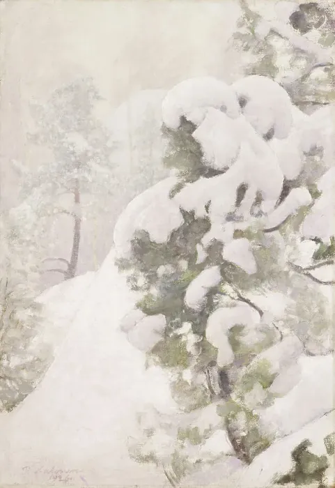 Framed Print : Winter Landscape, 1926. Creator: Pekka Halonen Framed Print : Winter Landscape, 1926. Creator: Pekka Halonen