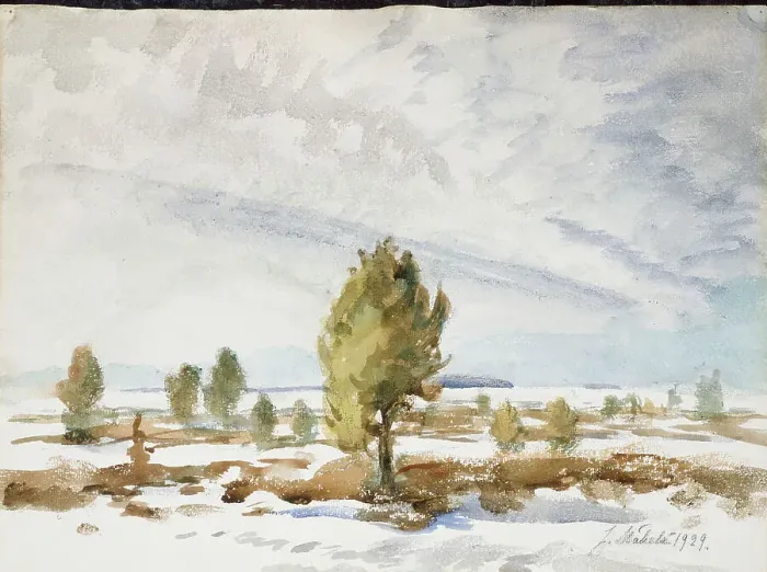Framed Print : Winter Landscape, 1929. Creator: Juho Makela Framed Print : Winter Landscape, 1929. Creator: Juho Makela