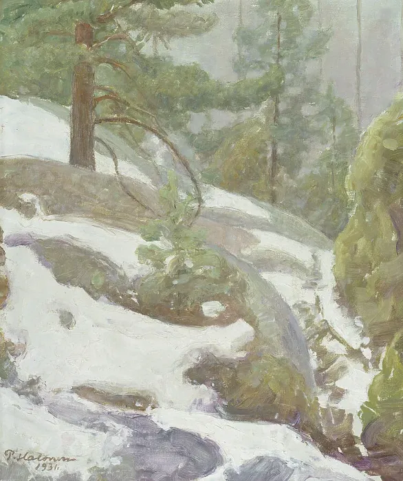 Framed Print : Winter Landscape, 1931. Creator: Pekka Halonen Framed Print : Winter Landscape, 1931. Creator: Pekka Halonen
