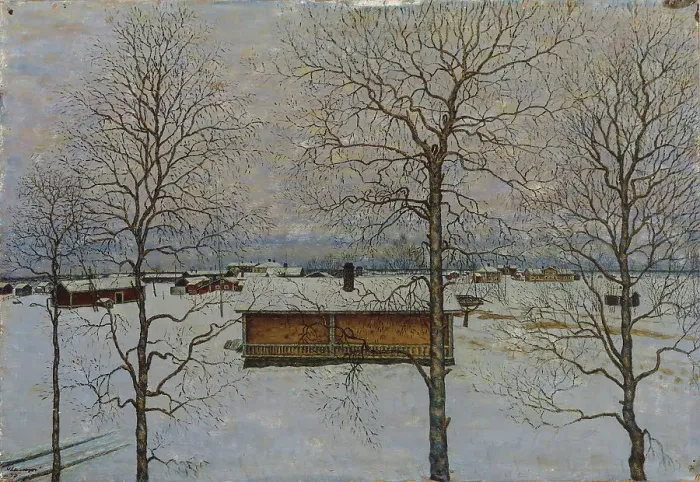 Framed Print : Winter Landscape, 1935. Creator: Vilho Lampi Framed Print : Winter Landscape, 1935. Creator: Vilho Lampi