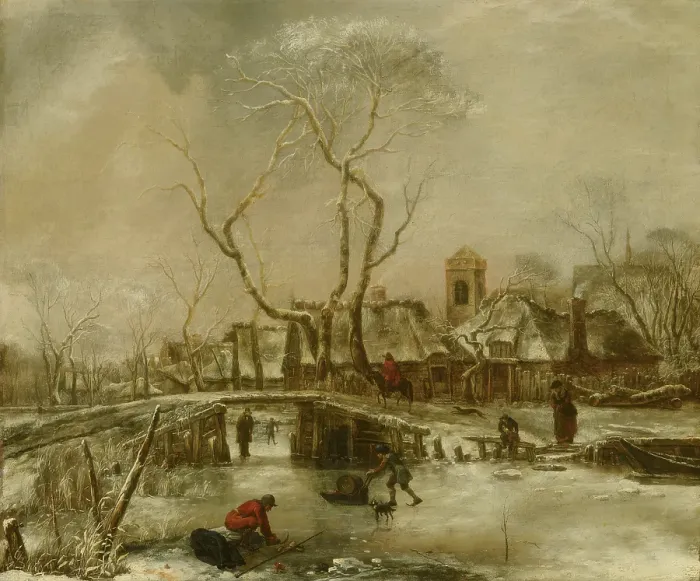 Framed Print : Winter Landscape, c1646-1679. Creator: Jan van de Cappelle Framed Print : Winter Landscape, c1646-1679. Creator: Jan van de Cappelle
