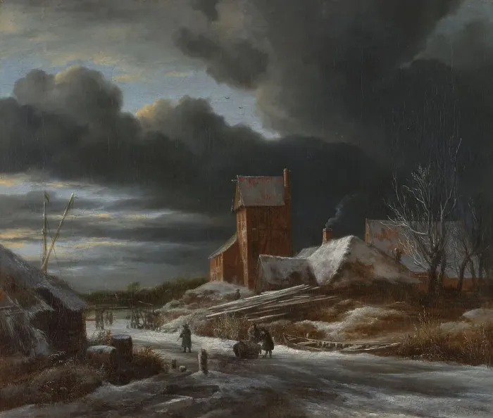 Framed Print : Winter Landscape, c.1665. Creator: Jacob van Ruisdael Framed Print : Winter Landscape, c.1665. Creator: Jacob van Ruisdael