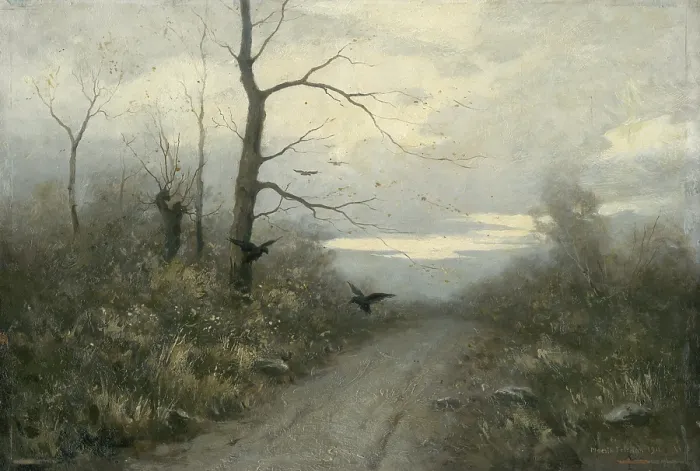 Framed Print : Winter landscape, c1911. Creator: Felician Moczik Framed Print : Winter landscape, c1911. Creator: Felician Moczik