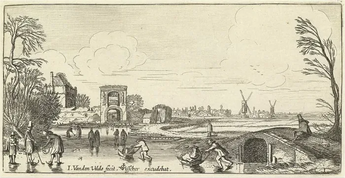 Framed Print : Winter Landscape. Creator: Jan van de Velde II Framed Print : Winter Landscape. Creator: Jan van de Velde II