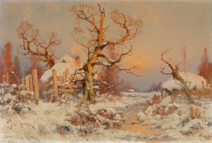 Framed Print : Winter Landscape in the Evening Sun. Artist: Klever, Juli Julievich (Julius), von (1850-1924) Framed Print : Winter Landscape in the Evening Sun. Artist: Klever, Juli Julievich (Julius), von (1850-1924)
