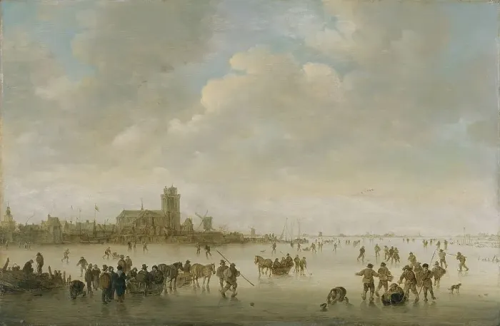 Framed Print : Winter Landscape with Figures on Ice, 1643. Creator: Jan van Goyen Framed Print : Winter Landscape with Figures on Ice, 1643. Creator: Jan van Goyen
