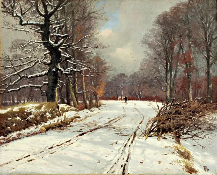 Framed Print : Winter landscape of forests near Hillerod, n.d. c1865-1905. Creator: Thorvald Niss Framed Print : Winter landscape of forests near Hillerod, n.d. c1865-1905. Creator: Thorvald Niss