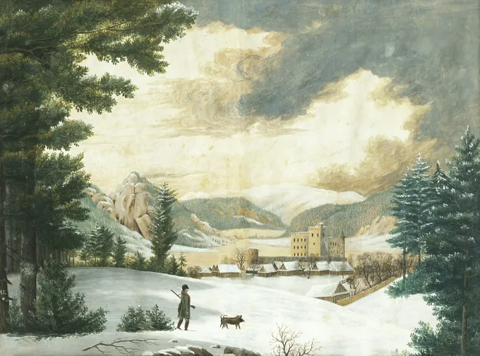Framed Print : Winter landscape with a hunter, 1824. Creator: Unknown