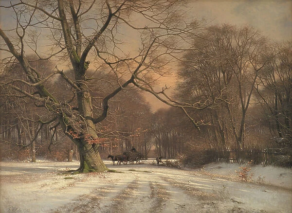 Winter landscape near Jægersborg deer park, 1885. Creator: Frederik Rohde