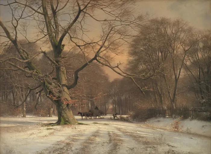 Framed Print : Winter landscape near Jægersborg deer park, 1885. Creator: Frederik Rohde Framed Print : Winter landscape near Jægersborg deer park, 1885. Creator: Frederik Rohde