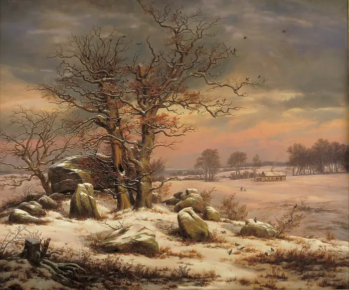 Framed Print : Winter Landscape near Vordingborg, Denmark, 1829. Creator: Johan Christian Dahl Framed Print : Winter Landscape near Vordingborg, Denmark, 1829. Creator: Johan Christian Dahl