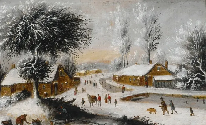 Framed Print : Winter Landscape, possibly 17th century. Creator: Unknown Framed Print : Winter Landscape, possibly 17th century. Creator: Unknown