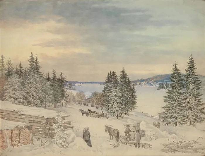 Framed Print : Winter Landscape from Savo, 1840-1849. Creator: Magnus von Wright Framed Print : Winter Landscape from Savo, 1840-1849. Creator: Magnus von Wright