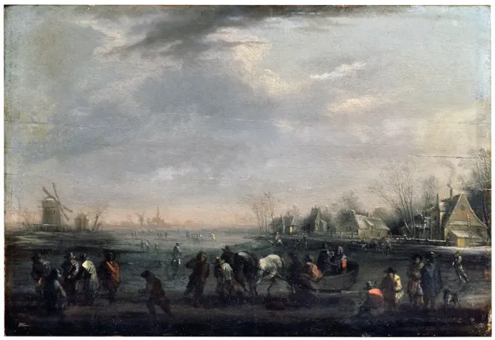Framed Print : Winter Landscape with Skaters, late 17th or early 18th century. Artist: Peeter Bout Framed Print : Winter Landscape with Skaters, late 17th or early 18th century. Artist: Peeter Bout