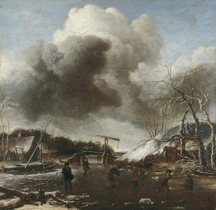 Framed Print : Winter Landscape, unknown date. Creator: Jan van de Cappelle Framed Print : Winter Landscape, unknown date. Creator: Jan van de Cappelle