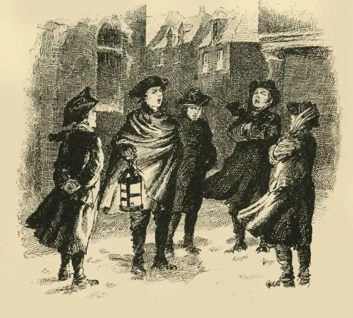 Framed Print : During the winter months the scholars were sent out to sing in the streets, (1907) Framed Print : During the winter months the scholars were sent out to sing in the streets, (1907)