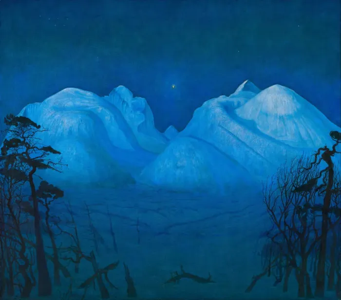 Framed Print : Winter Night in the Mountains. Artist: Sohlberg, Harald (1869-1935) Framed Print : Winter Night in the Mountains. Artist: Sohlberg, Harald (1869-1935)