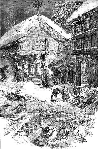 Winter in Norway - from a picture by Adolphe Tidemand, 1856. Creator: Henry Duff Linton