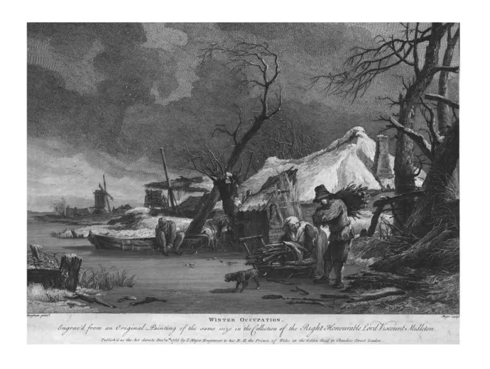 Framed Print : Winter Occupation, 1755. Artist: Thomas Major Framed Print : Winter Occupation, 1755. Artist: Thomas Major