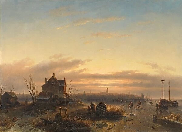 Winter op het IJ voor Amsterdam, 1850. Creator: Charles Henri Joseph Leickert