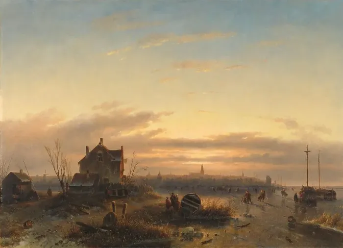 Framed Print : Winter op het IJ voor Amsterdam, 1850. Creator: Charles Henri Joseph Leickert Framed Print : Winter op het IJ voor Amsterdam, 1850. Creator: Charles Henri Joseph Leickert