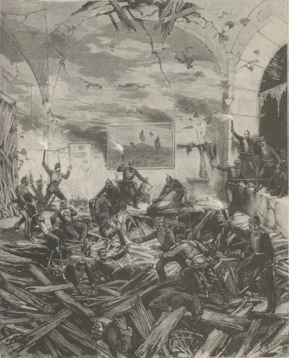 Framed Print : The Winter Palace after the explosion, evening of February 17, 1880. Creator: De Haenen Framed Print : The Winter Palace after the explosion, evening of February 17, 1880. Creator: De Haenen