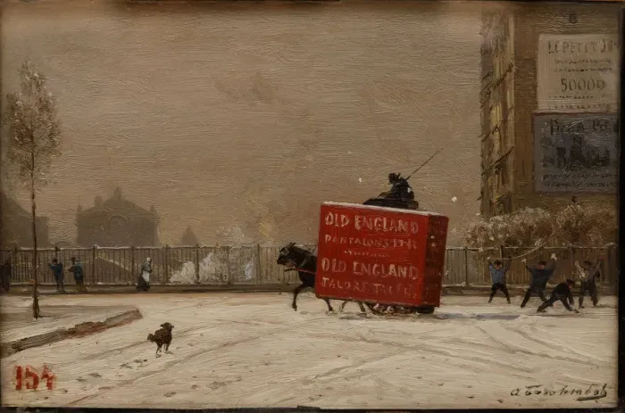 Framed Print : Winter in Paris, 1870s Framed Print : Winter in Paris, 1870s