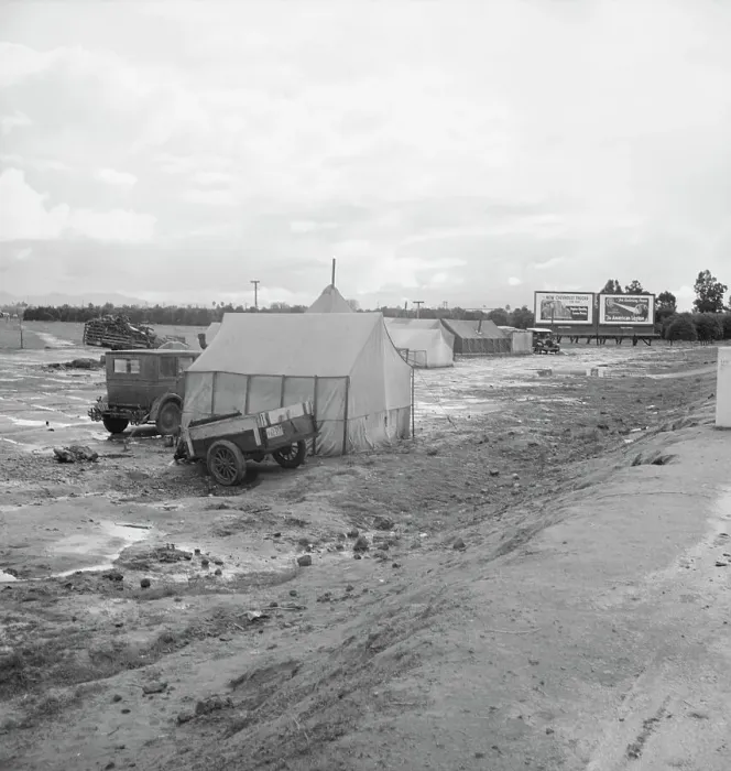 Framed Print : Winter quarters, migratory agricultural workers, beside the highway, Tulare County, CA, 1939. Creator: Dorothea Lange Framed Print : Winter quarters, migratory agricultural workers, beside the highway, Tulare County, CA, 1939. Creator: Dorothea Lange