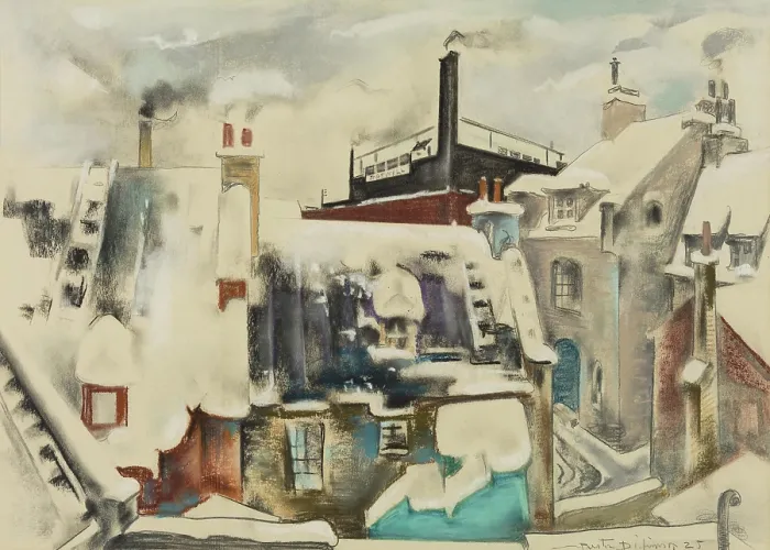 Framed Print : Winter, Quebec, 1925. Creator: Preston Dickinson Framed Print : Winter, Quebec, 1925. Creator: Preston Dickinson