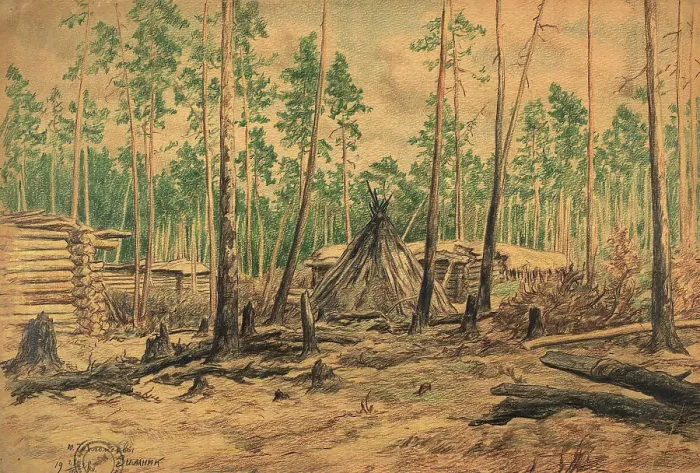 Framed Print : Winter road - Chekhlomeev yurts, 1928. Creator: Dmitrii Innokent'evich Karatanov Framed Print : Winter road - Chekhlomeev yurts, 1928. Creator: Dmitrii Innokent'evich Karatanov