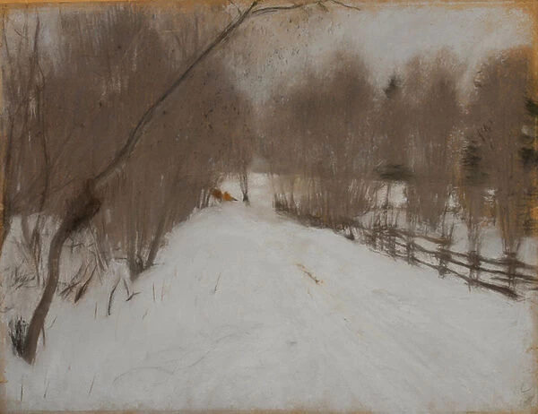 Winter Road to Domotkanovo, 1904. Artist: Serov, Valentin Alexandrovich (1865-1911)