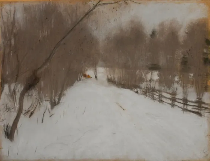 Framed Print : Winter Road to Domotkanovo, 1904. Artist: Serov, Valentin Alexandrovich (1865-1911) Framed Print : Winter Road to Domotkanovo, 1904. Artist: Serov, Valentin Alexandrovich (1865-1911)
